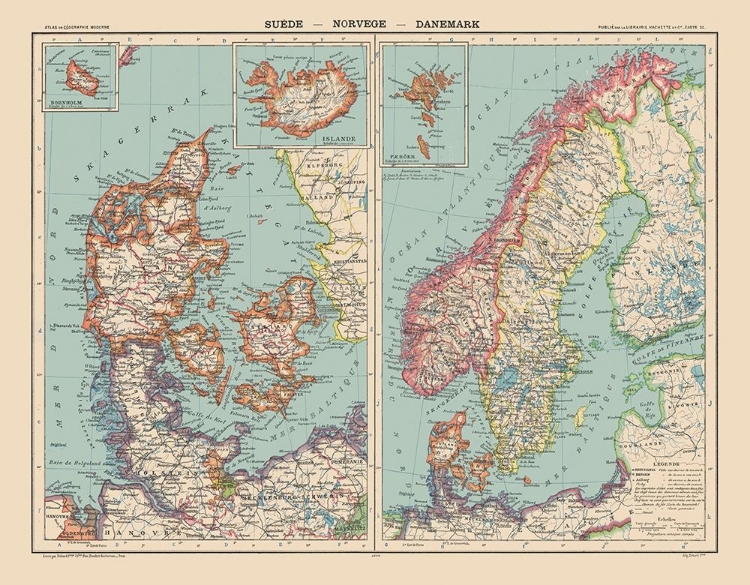 Picture of EUROPE SWEDEN NORWAY DENMARK - SCHRADER 1908