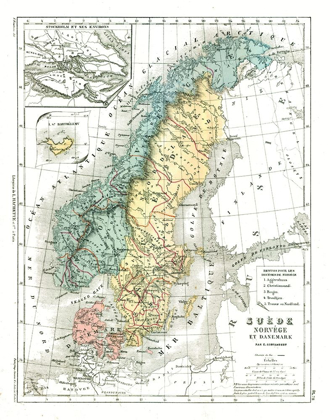 Picture of EUROPE SWEDEN NORWAY DENMARK - CORTAMBERT 1880