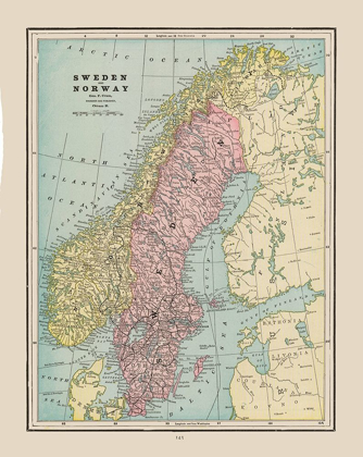 Picture of EUROPE SWEDEN NORWAY - CRAM 1892