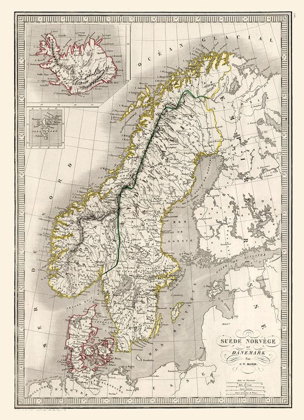 Picture of EUROPE SWEDEN NORWAY DENMARK - MONIN 1839