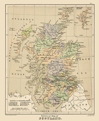 Picture of SCOTLAND - POLITICAL MAP -  ALLEN