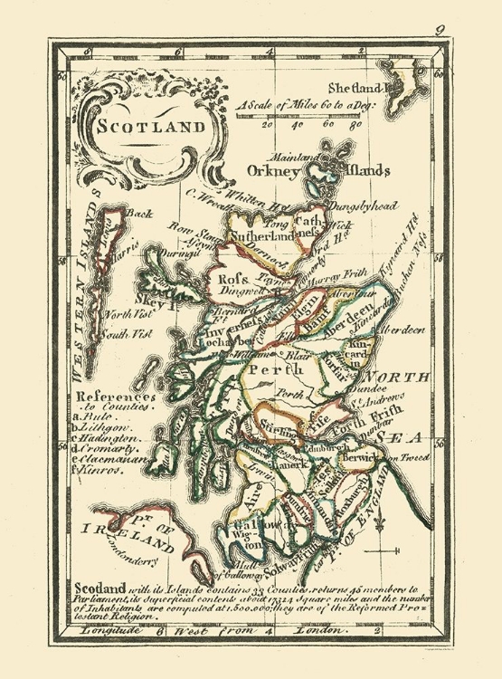 Picture of SCOTLAND - SMALL SCALE - OLD REGIONS