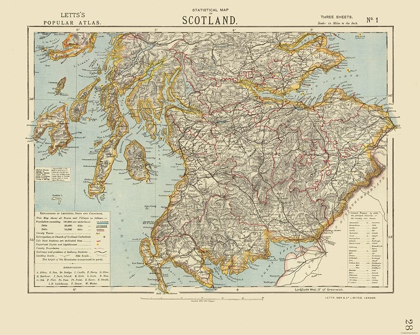 Picture of SOUTHERN SCOTLAND - STATISTICAL - LETTS 1883