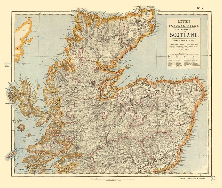 Picture of NORTHERN SCOTLAND - STATISTICAL - LETTS 1883