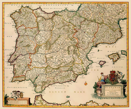 Picture of SPAIN PORTUGAL - VISSCHER 1681