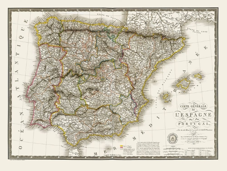 Picture of SPAIN PORTUGAL - BRUE 1824