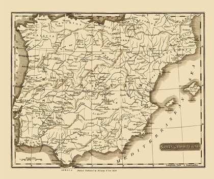 Picture of SPAIN PORTUGAL - CAREY 1820
