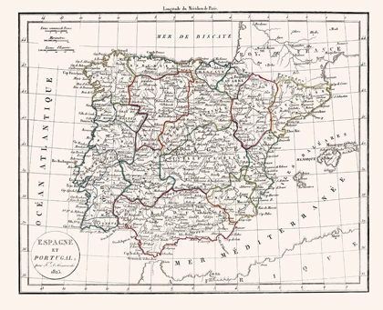 Picture of SPAIN PORTUGAL - DELAMARCHE 1823