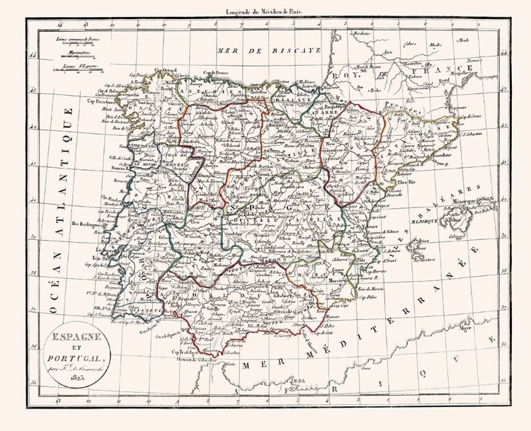 Picture of SPAIN PORTUGAL - DELAMARCHE 1823