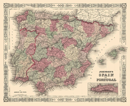 Picture of SPAIN PORTUGAL - JOHNSON 1854