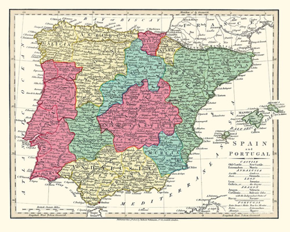 Picture of SPAIN PORTUGAL - WILKINSON 1808