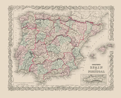 Picture of SPAIN PORTUGAL - COLTON 1886