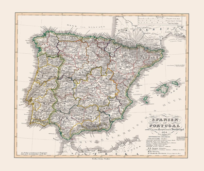 Picture of SPAIN PORTUGAL - PERTHES 1834
