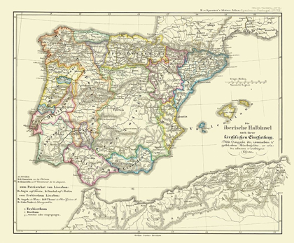 Picture of SPAIN PORTUGAL - PERTHES 1854