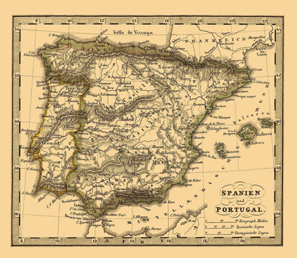 Picture of SPAIN PORTUGAL - STIELER 1852