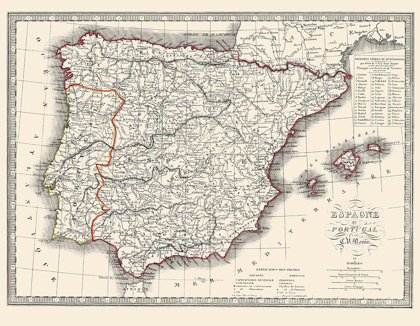 Picture of SPAIN PORTUGAL - MONIN 1839