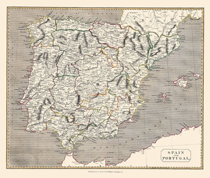Picture of SPAIN PORTUGAL - KIRKWOOD 1817
