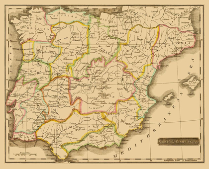 Picture of SPAIN PORTUGAL - CAREY 1825