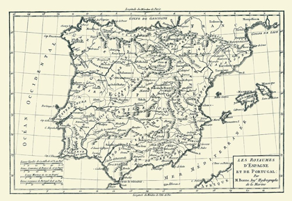 Picture of SPAIN PORTUGAL - BONNE 1780