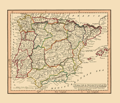 Picture of SPAIN PORTUGAL - THOMAS 1835