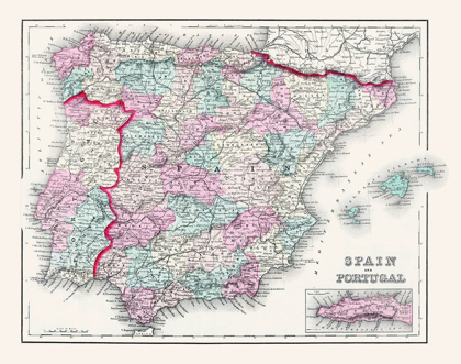 Picture of SPAIN PORTUGAL - GRAY 1878