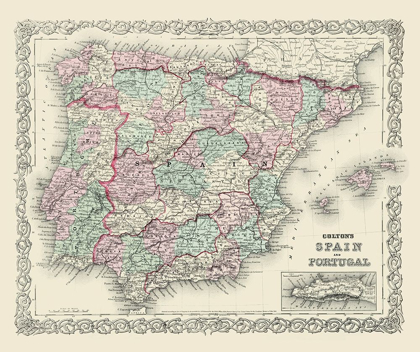 Picture of SPAIN PORTUGAL - COLTON 1874