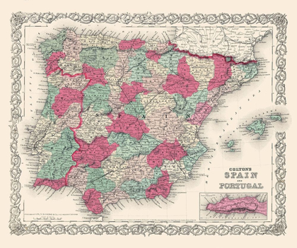 Picture of SPAIN PORTUGAL - COLTON 1874