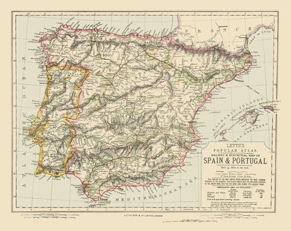 Picture of SPAIN PORTUGAL - LETTS 1883