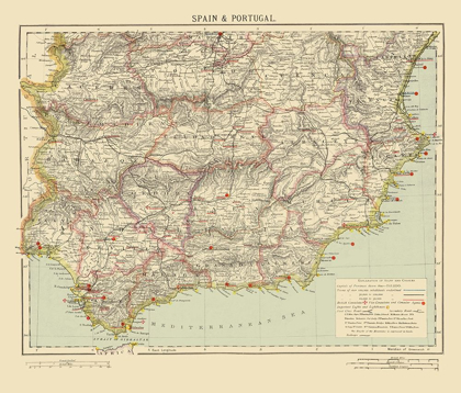 Picture of SOUTHEAST SPAIN PORTUGAL - LETTS 1883