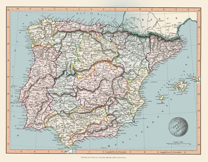 Picture of SPAIN PORTUGAL - ARROWSMITH 1840