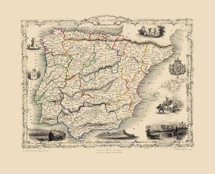 Picture of SPAIN PORTUGAL - TALLIS 1851