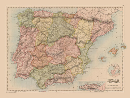 Picture of SPAIN PORTUGAL - BLACK 1867