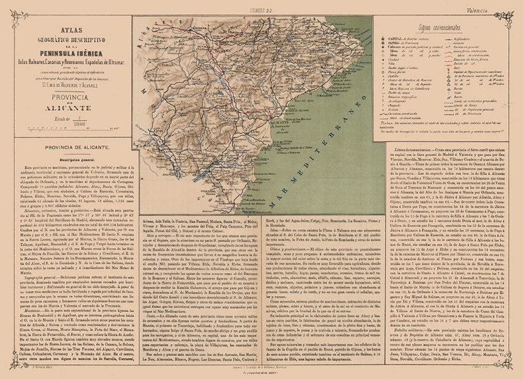 Picture of ALICANTE PROVINCE SPAIN - VALVERDE 1880