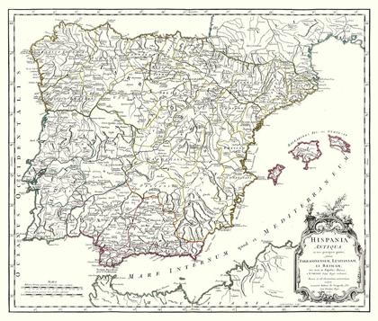 Picture of ANCIENT SPAIN - VAUGONDY 1757