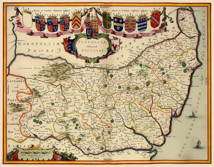 Picture of SUFFOLK COUNTY ENGLAND - BLAEU 1646