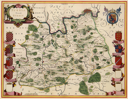 Picture of SURREY COUNTY ENGLAND - BLAEU 1645