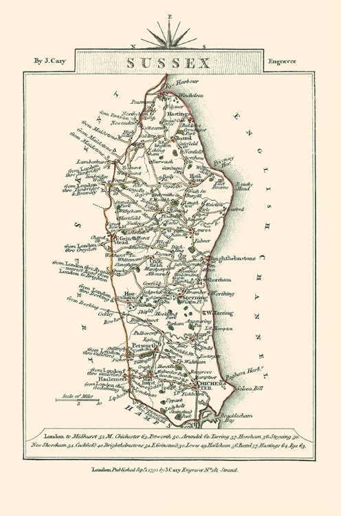 Picture of SUSSEX COUNTY ENGLAND - CARY 1792