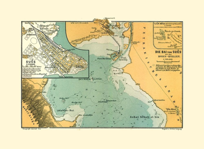 Picture of SUEZ EGYPT - BAEDEKER 1913