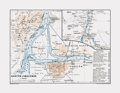 Picture of KHARTOUM OMDURMAN SUDAN AFRICA - BAEDEKER 1913