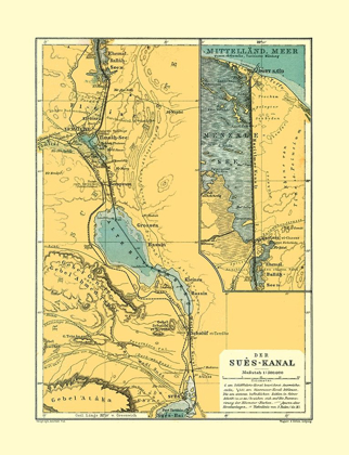 Picture of SUEZ CANAL EGYPT - BAEDEKER 1913