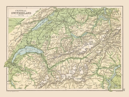Picture of CENTRAL SWITZERLAND - BARTHOLOMEW 1892