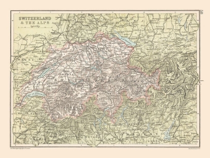 Picture of ALPS SWITZERLAND - BARTHOLOMEW 1892