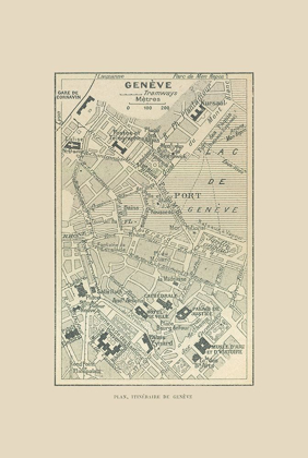 Picture of GENEVA SWITZERLAND ROUTE PLAN - SWISS GUIDE 1917
