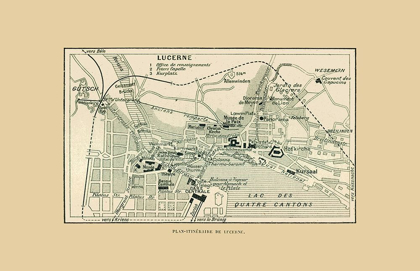Picture of LUCERNE SWITZERLAND ROUTE PLAN - SWISS GUIDE 1917