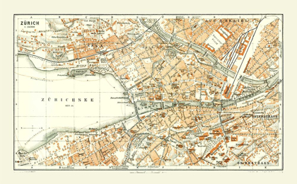 Picture of ZURICH SWITZERLAND - BAEDEKER 1921