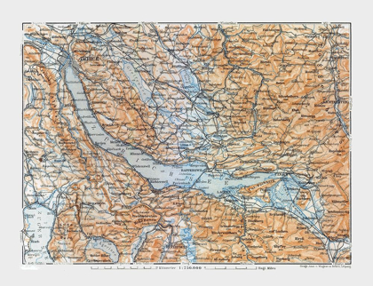 Picture of ZURICH SEA REGION SWITZERLAND - BAEDEKER 1921