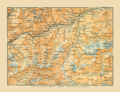 Picture of VAL TAVETSCH REGION SWITZERLAND - BAEDEKER 1921