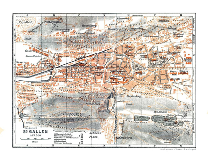 Picture of ST GALLEN SWITZERLAND - BAEDEKER 1921