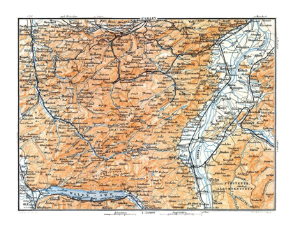 Picture of ST GALLEN REGION SWITZERLAND - BAEDEKER 1921