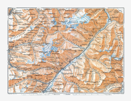 Picture of ENGADIN REGION SWITZERLAND - BAEDEKER 1921